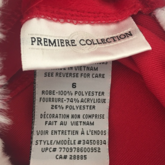 NWOT Red Velvet & White Faux Fur Dress Size 6 - Picture 3 of 3